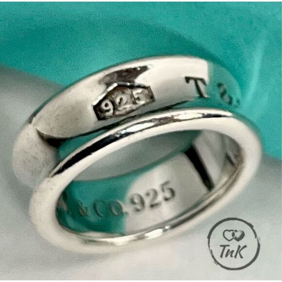 Tiffany & Co 1837 Concave Ring - sz 5 - 925 Silver - Picture 7 of 16